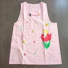 エプロン おやゆびひめ ピンクチェック