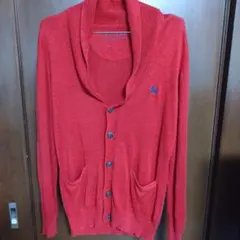 再値下げ!BURBERRY BLACK LABEL/メンズ 赤 カーディガン　M