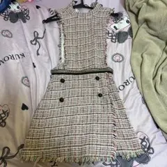 ZARA BASIC ツイードノースリーブミニワンピース