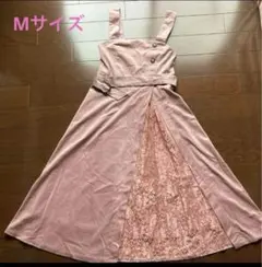 ワンピース　コーデュロイ　くすみピンク　レース　ガーリー　カジュアル　清楚