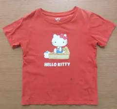 ハローキティ Tシャツ 130cm 朱色/オレンジ　ユニクロ サンリオ
