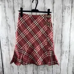 バーバリーブルーレーベル チェック柄 巻きスカート