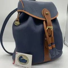 ドゥーニー&バーク リュック バックパック レザー シボ革 バイカラー ネイビー