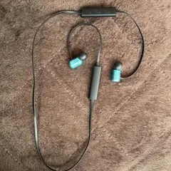 青色 ワイヤレスイヤホン リモコン付き