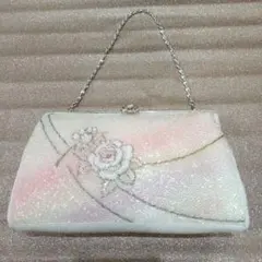 【値下げ】レア！総ビーズ刺繍和装バッグ　パーティーバッグ・クラッチバッグ