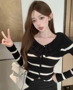 SHEIN ボーダー ニットトップス