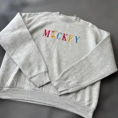 90ｓ　ミッキィーマウス　刺繍スウェット　　Ｌのサムネイル