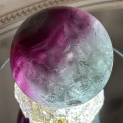 オススメ‼️フローライト パープルグリーンハーフ スフィア 透明感⭕️ファントム入り