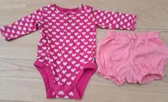 Baby Gap ハート柄ロンパース　ショートパンツセット　サイズ6～12カ月用