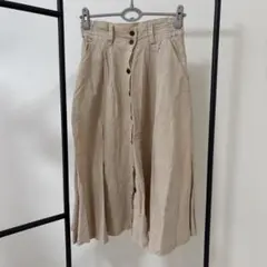 麻混ロングスカートベージュ