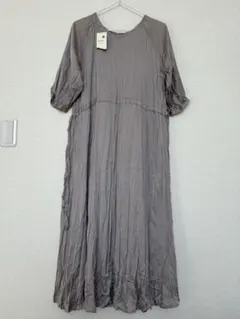 【新品未使用】earth サイドリボンワッシャーワンピースFree size