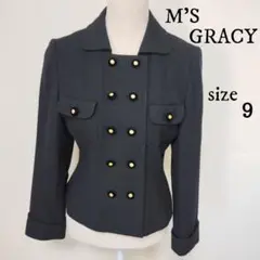 【M'S GRACY】ダブルボタンジャケット 長袖 黒 金ボタン 9号のサムネイル