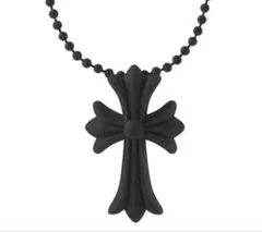 ラバーネックレス　シリコンネックレス　十字架　クロス　ブラック　ユニセックス