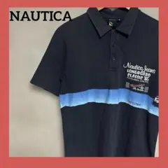ウ*ー様 NAUTICA JEANS ロングボード ポロシャツ S ネイビー ウ