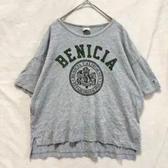 美品 Champion カレッジロゴ Tシャツ 半袖 ゆるだぼ グレー 綿 Mのサムネイル