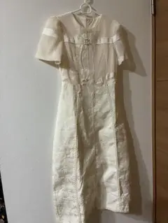 Miss Rosier新品アイボリー フラワー刺繍 ロングワンピースドレス