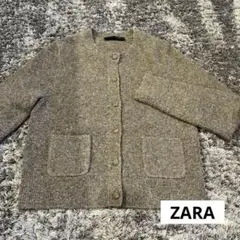 ZARA ザラ くるみボタンカーディガン ブラウン Sサイズ カーディガン