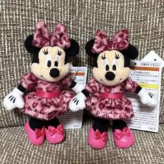 新品　ミニー レオパード ぬいぐるみチャーム ヒョウ柄 ピンク　タグ付き