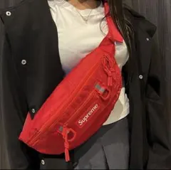 レッド ボックスロゴ ウエストバッグ 赤