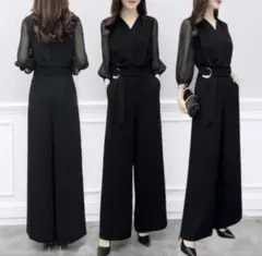 3XL パンツ ドレス オールインワン シースルー レース セットアップ