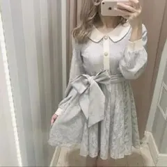 evelyn レースビジューワンピース