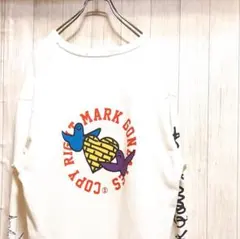 y2k　マークゴンザレス　ロングスリーブ　ビッグプリント　ホワイト　Ｌサイズ