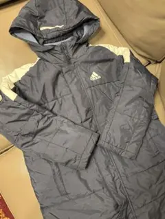 美品★adidas フード付ベンチコート ネイビー130cm