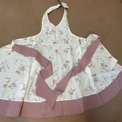 【新品】ナイガイ ELK 首掛けエプロン　花柄　ピンクのサムネイル