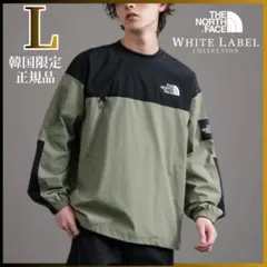 韓国 ノースフェイス ALBANY EX CREWNECK ロンT カーキ L