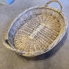 籐製オーバル型バスケット