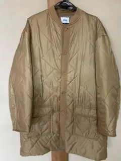 【SPOC STORE】オーバーサイズノーカラーキルティングコート ベージュ