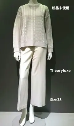 SALE☆新品未使用☆セオリーリュクス ニット 38 ピンク×ホワイト
