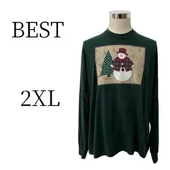★美品 BEST ベスト 緑 長袖 Tシャツ・カットソー トップス 2XL