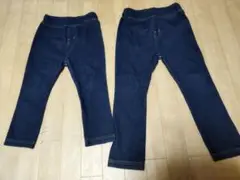 レギンス　ダークブルー　90と100　2枚セット