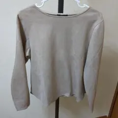 COMME CA ISMコムサイズム　ベージュ長袖トップス 11号　スエード風