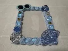 水色 装飾付きフレーム