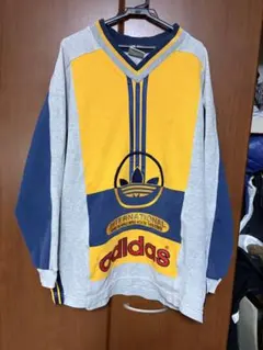 adidas トレーナー L グレー/イエロー/ネイビー