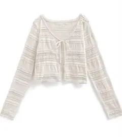 GRL リボンシアーレースショート丈カーディガン【dk1399】