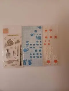 【ふかふか】ウサギとゾウのキャラクターシールセット