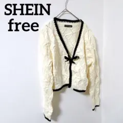 SHEIN 【free】ホワイトレース編みカーディガン レディース 秋冬服可愛い