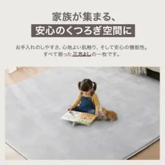 在庫僅か 撥水ラグ 95×185cm 洗える フランネル 床暖房対応 グレージュのサムネイル