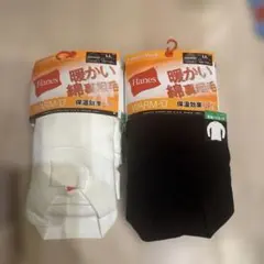 ヘインズwarmT 綿裏起毛ブラックホワイト2枚セット　ハイネックロングスリーブ