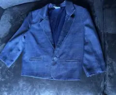 青のチェックフォーマルスーツ