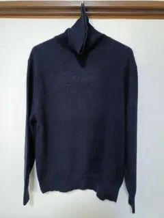 UNIQLO カシミヤ100%ネイビー タートルネックセーター XL レディース