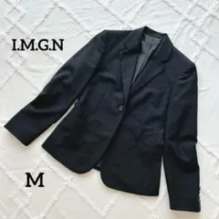 I.M.G.N テーラードジャケット 黒 シンプル 定番 大人カジュアル M