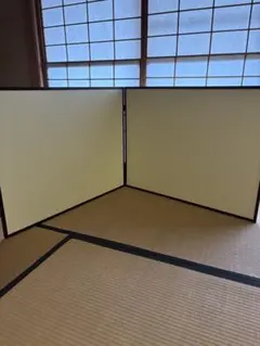 茶道具 二曲風炉先屏風 木枠 風炉先屏風 茶室 茶席 茶道