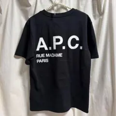 A.P.C.バックプリントロゴ 別注ポケットTシャツ ブラックSのサムネイル