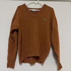 Lacoste Vネック　セーター　オレンジ