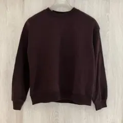 GU 茶系　クルーネック 裏起毛　スウェット　レディース　L