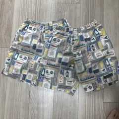 ブリーズ　撥水加工　水陸両用総柄アクティブパンツ 4分ハーフパンツ 140 2枚